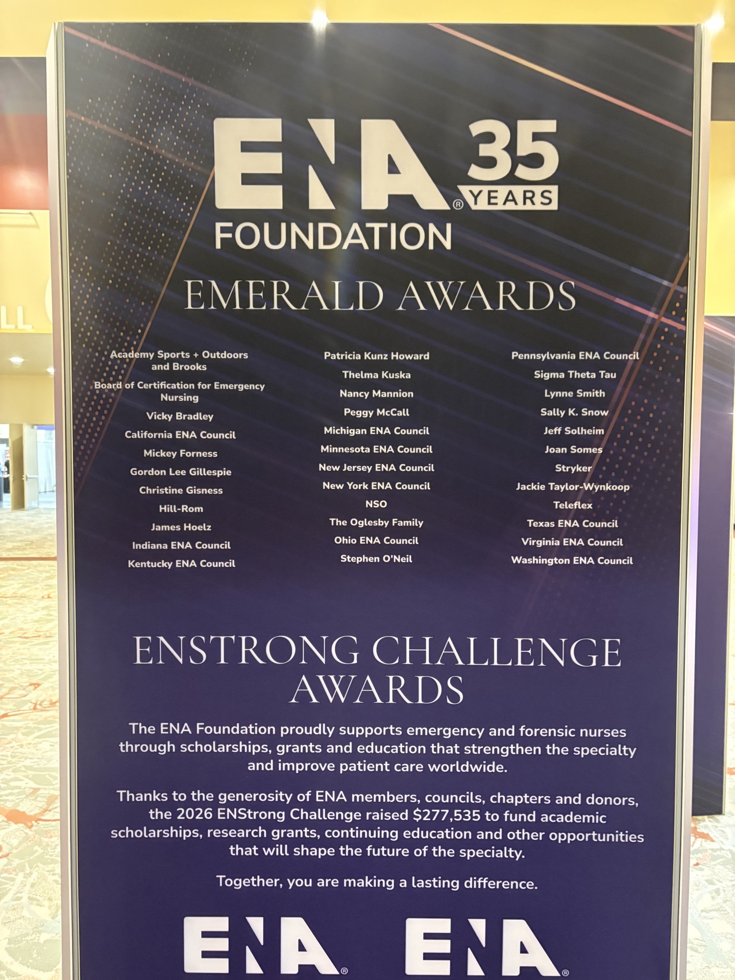 WA ENA Named ENA Foundation Emerald Award Recipient!
